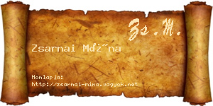 Zsarnai Mína névjegykártya